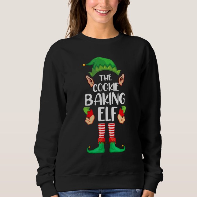 Sweatshirt Cuisine de biscuits Elf Correspondance Famille Gro (Devant)