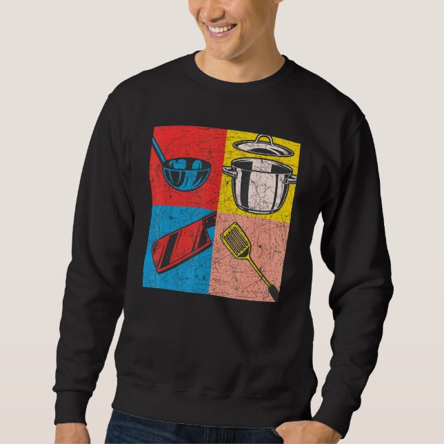 Sweatshirt Cuisine Repas Hobby Cuisine gastronomique Pop Art  (Devant)