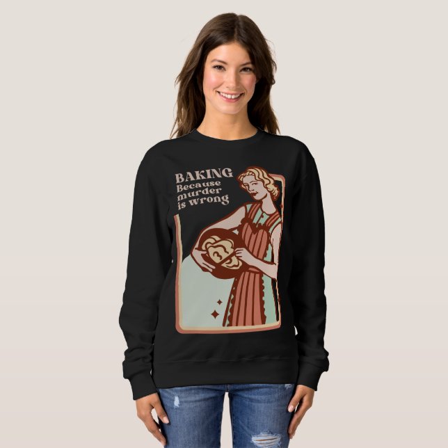 SWEATSHIRT CUISINER PARCE QUE LE MEURTRE EST MAUVAIS CUISINE  (Devant entier)