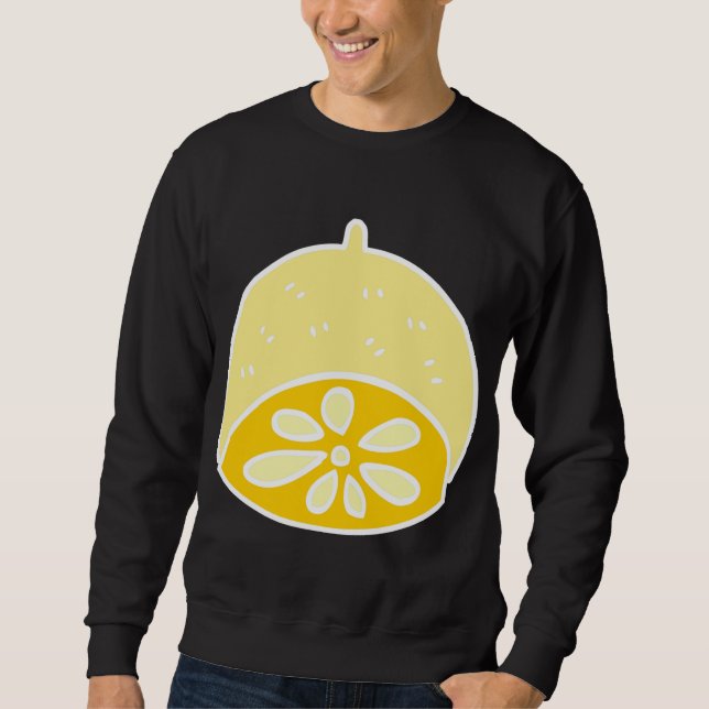 Sweatshirt Cuisson Jaune Alimentation Citron Fruit Dessin Kaw (Devant)