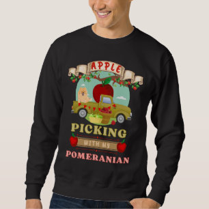 Sweatshirt Cuite Pomme cueillir avec mon Poméranien