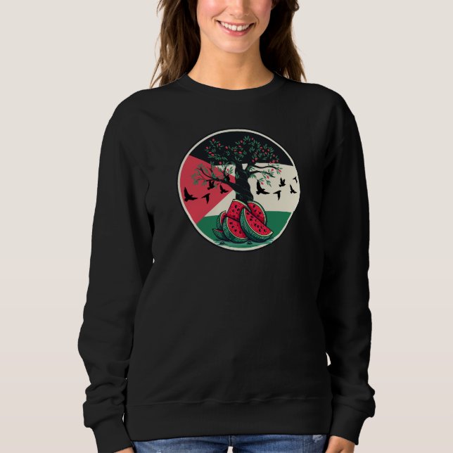 Sweatshirt culture palestienne pastèque palestine olivier (Devant)