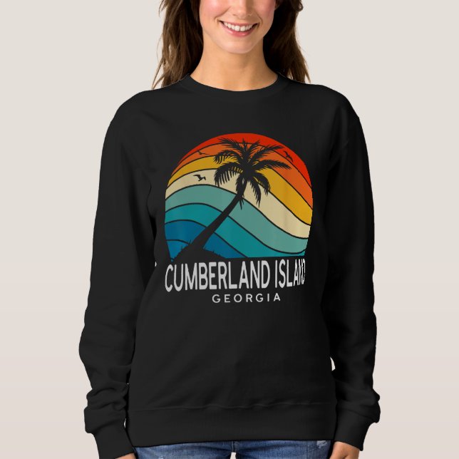 Sweatshirt Cumberland Island Georgia Tropical Beach Palm Tree (Devant)