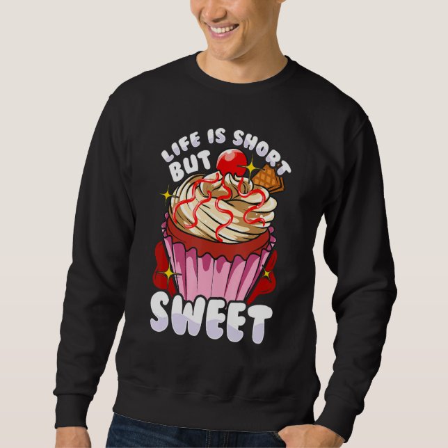 Sweatshirt Cupcake Court Mais Doux Saupoudrer Dessert De Gâte (Devant)