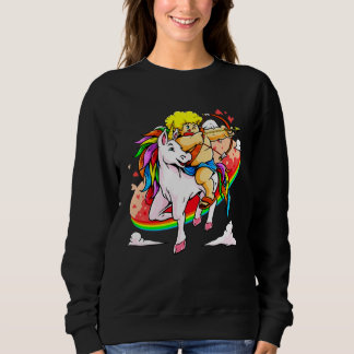 Sweatshirt Cupid Riding Unicorn Valentine s Day Girls Kids