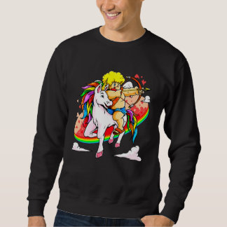 Sweatshirt Cupid Riding Unicorn Valentine s Day Girls Kids