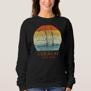 Sweatshirt Curacao Antilles Vintage Plan directeur Voilier Va