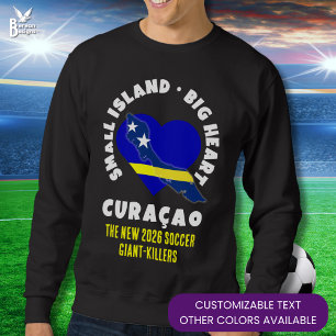 Sweatshirt CURAÇAO Grand Cœur Fun Personnalisé 2026 Football