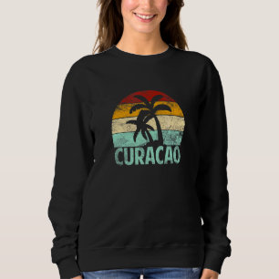 Sweatshirt Curacao Vacances Rétro Souvenir coucher de soleil