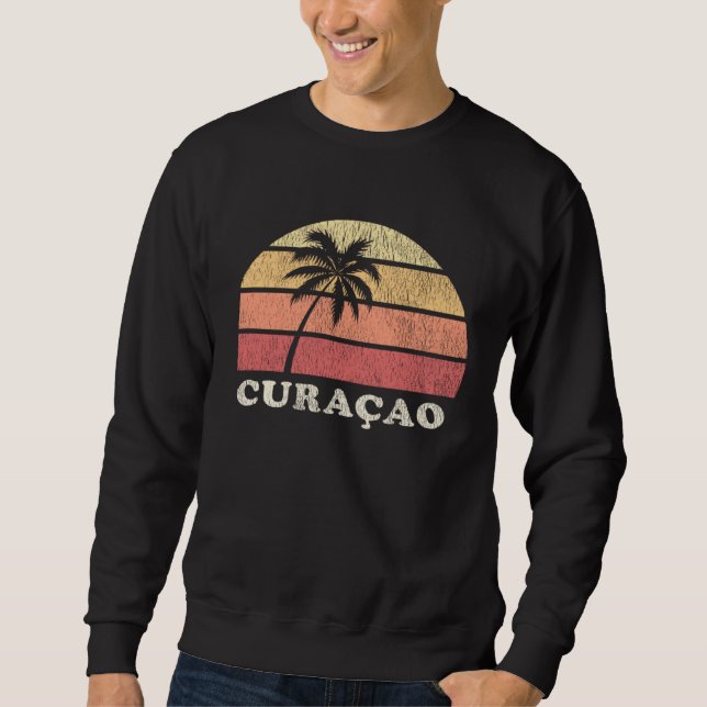 Sweatshirt Curaçao Vintage 70s Retro Throwback (Devant)