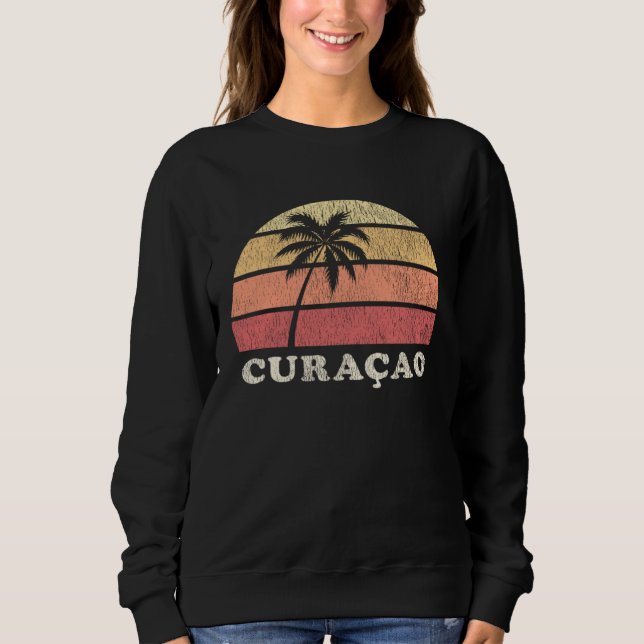 Sweatshirt Curaçao Vintage 70s Retro Throwback (Devant)