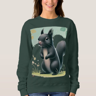 Sweatshirt "Curieux écureuil noir dans le parc - Nature-Inspi