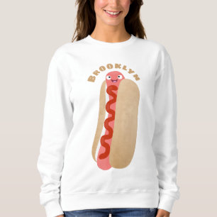 Sweatshirt Curieux hot dog Weiner dessin animé