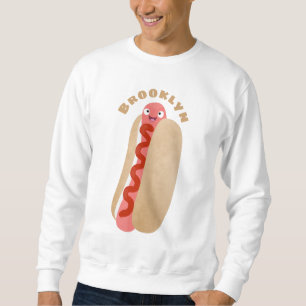 Sweatshirt Curieux hot dog Weiner dessin animé