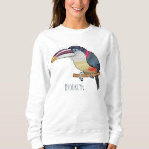 Sweatshirt Curl crested aracari bird cartoon