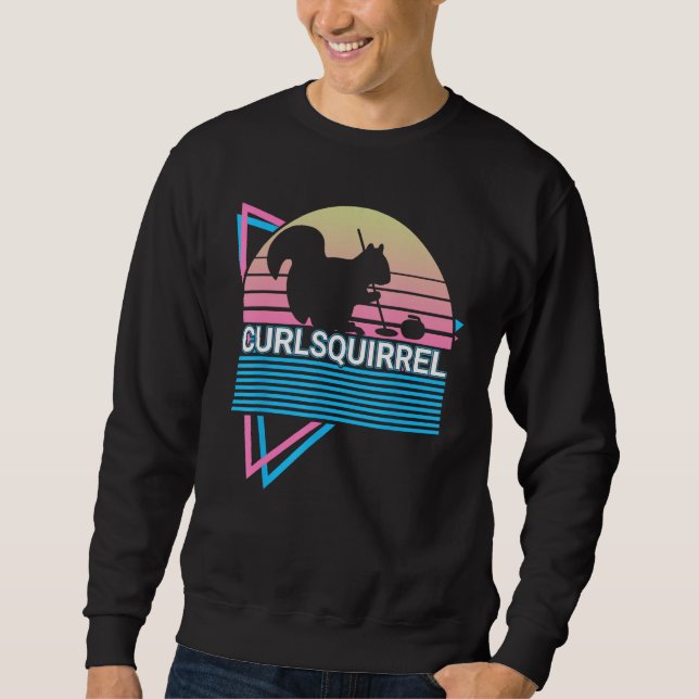 Sweatshirt Curling Stone Curling Player Retro Curlsquirrel (Devant)