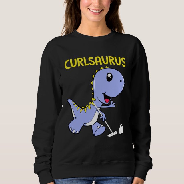 Sweatshirt Curlsaurus  Dinosaur  Curling Sport Costume (Devant)