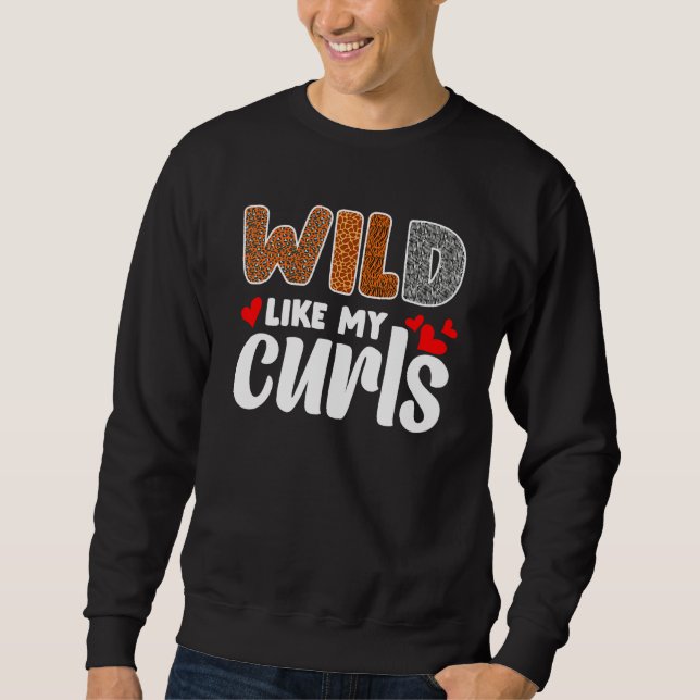 Sweatshirt Curly Hair Leopard Toddler Girls Wild Like My Curl (Devant)