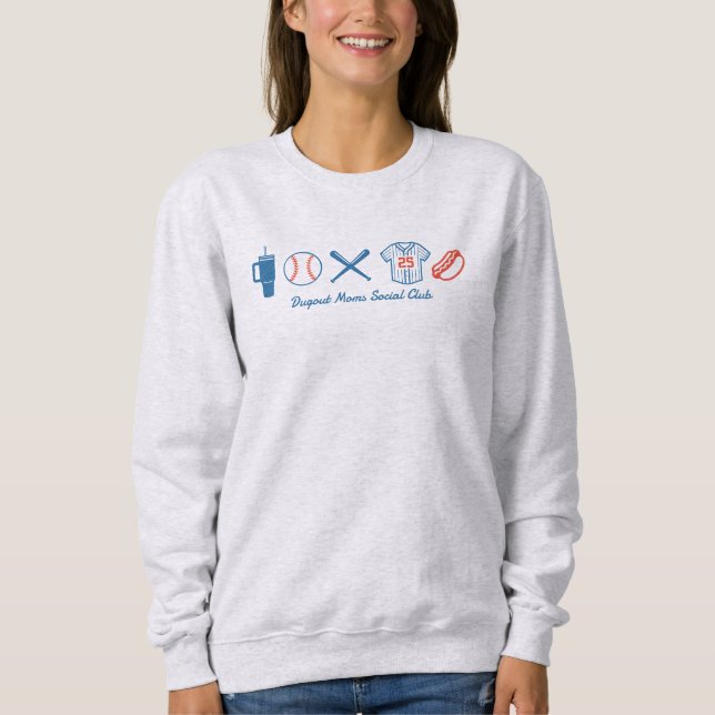 Sweatshirt Custom Baseball Maman mignonne Softball Mama (Devant)