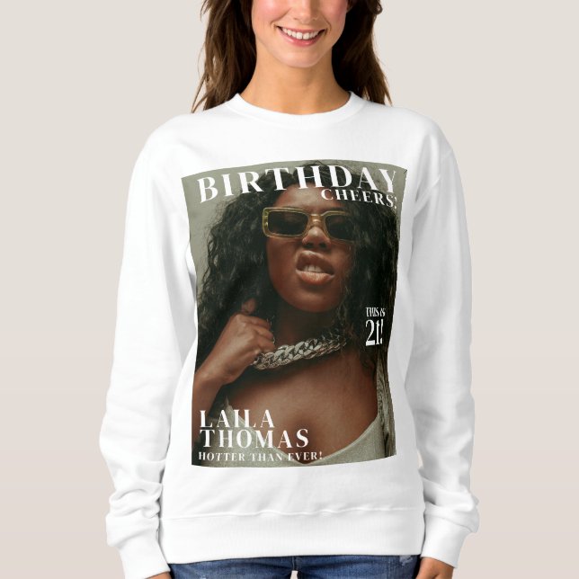 Sweatshirt Custom Birthday Party Magazine Cover Cheers (Devant)