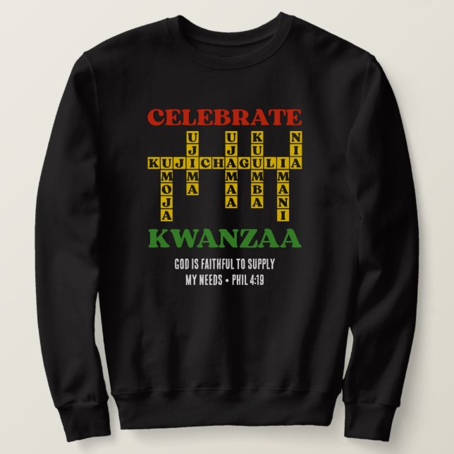 Sweatshirt Custom Celebrate KWANZAA Puzzle (Design devant)
