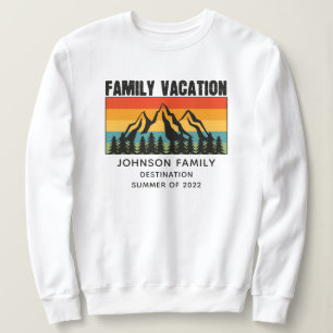 Sweatshirt Custom Family Vacation Mountains Randonnée Camping