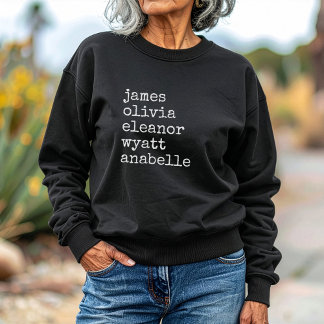 Sweatshirt Custom Grandkid Names Grandma Gift