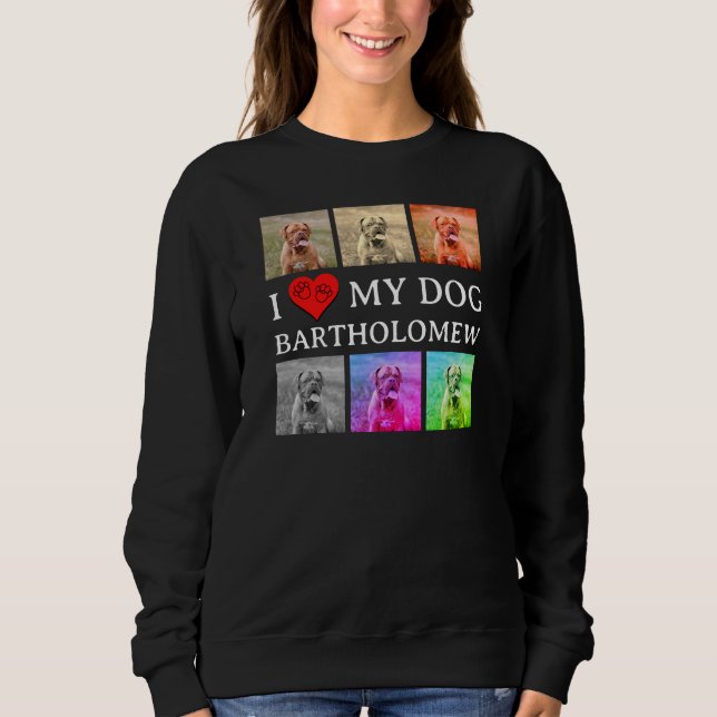 Sweatshirt Custom J'ADORE MON CHIEN Pop Art Amoureux des Anim (Devant)