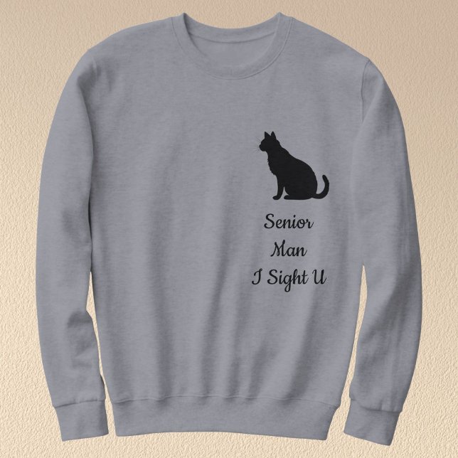 Sweatshirt Custom Modern Black Cat Pet Lover Grey Silhouette (Créateur téléchargé)