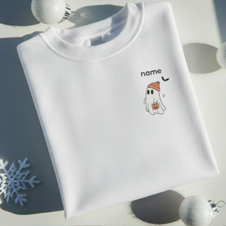 Sweatshirt Custom Name Halloween Ghost | Personalized Spooky