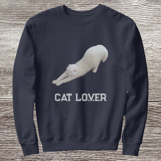 Sweatshirt Custom Stylish Cute Funny Cat Pet Lover Navy Blue (Créateur téléchargé)