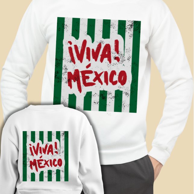 Sweatshirt Custom Vintage Viva Mexique rayé voyage  (Créateur téléchargé)