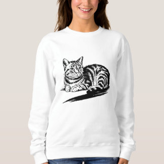 Sweatshirt Customize White Black Cat Mom Cute Funny Pet Photo