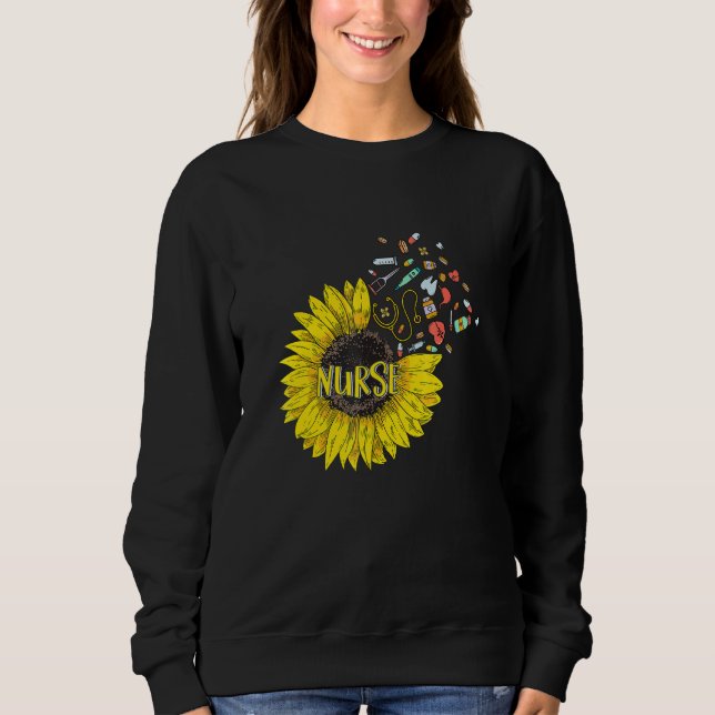 Sweatshirt Cute 100th Day Of School Nurse With Nurse Pattern (Devant)