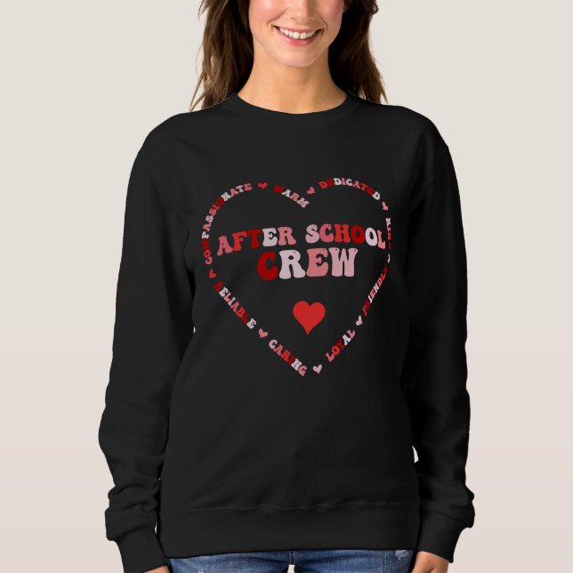 Sweatshirt Cute After School Crew Valentines Day Heart (Devant)