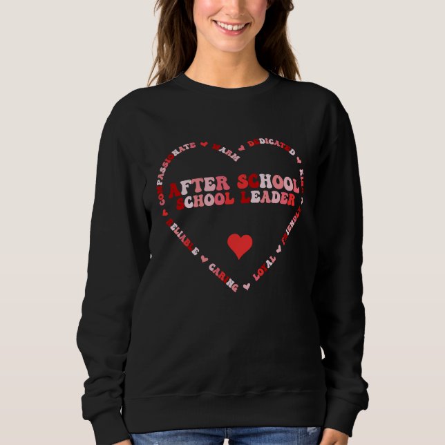 Sweatshirt Cute After School School Leader Valentines Day Hea (Devant)