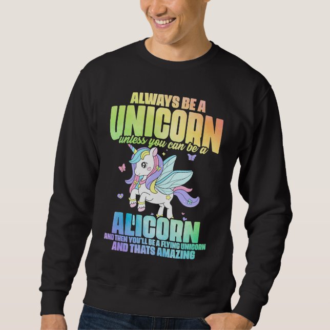 Sweatshirt Cute Alicorn Magical Unicorn Fantasy Legendary Cre (Devant)