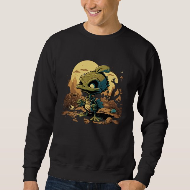 Sweatshirt Cute Aliens Alien Headband Alien Wearing a  In Des (Devant)