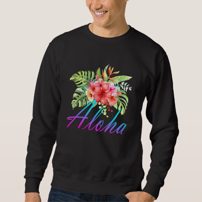 Sweatshirt Cute Aloha Hawaii Îles Hawaii Fleur Hawaii (Devant)