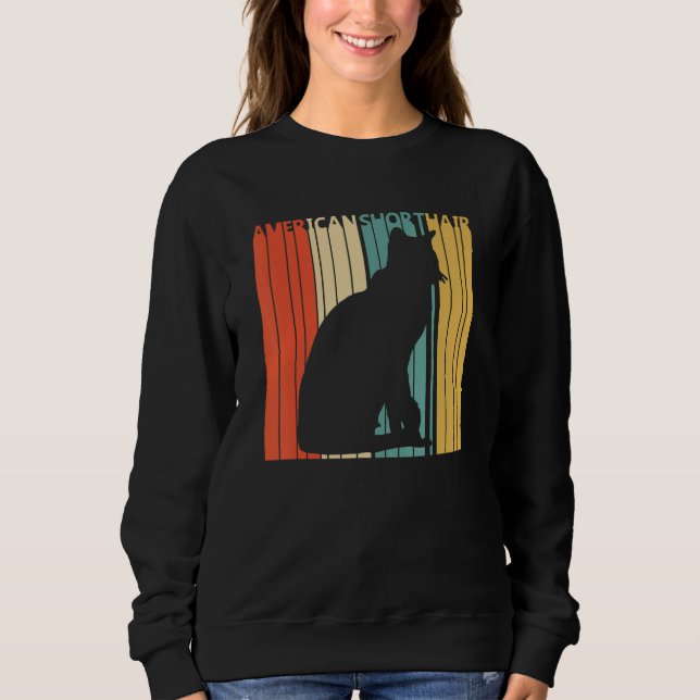 Sweatshirt Cute American Shorthair Cat (Devant)