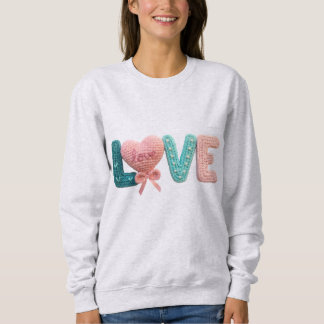 Sweatshirt Cute Amigurumi Crochet Love Letters Kawaii Heart 