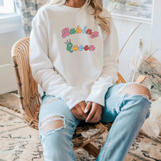 Sweatshirt Cute Amusante Simple Rétro Cuisine Queen Couronne 