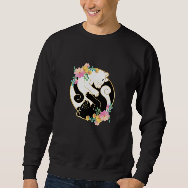Sweatshirt Cute and Adorable Chinese Yin and Yang Cats Cat (Devant)