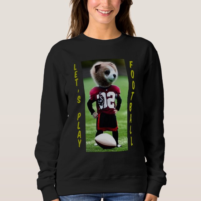 Sweatshirt Cute Animal Football player (Devant)
