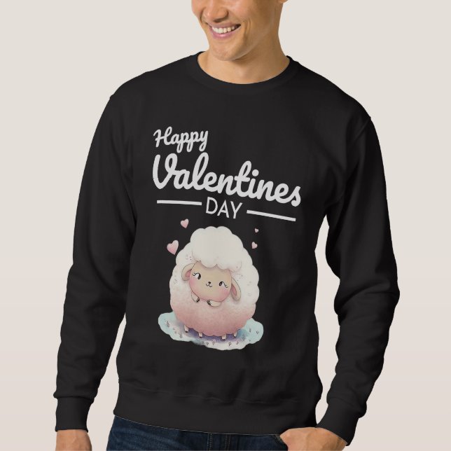 Sweatshirt Cute Animal Heart Panda  Happy Valentine Day  34 (Devant)