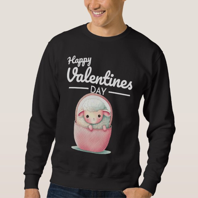 Sweatshirt Cute Animal Heart Panda  Happy Valentine Day  37 (Devant)