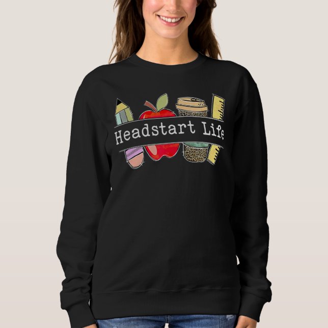 Sweatshirt Cute Apple Headstart Life Welcome Back To School L (Devant)