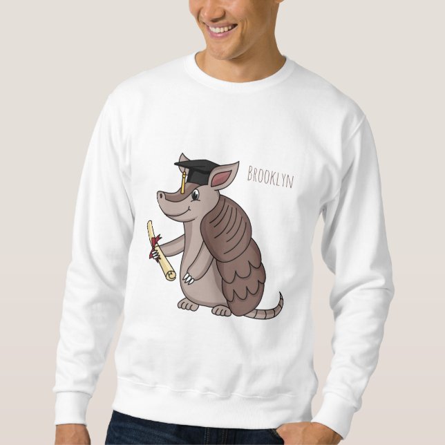Sweatshirt Cute armadillo avec dessin animé de la casquette d (Devant)