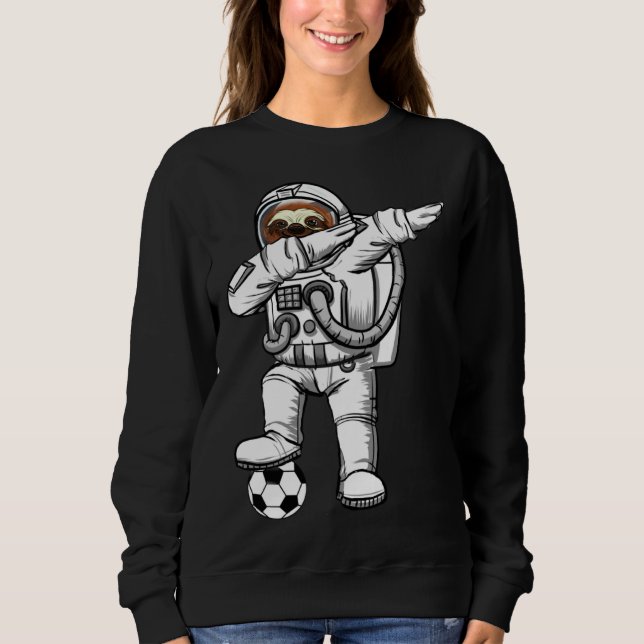 Sweatshirt Cute Astronaut Astronomy Dabbing Sloth  Galaxy Soc (Devant)