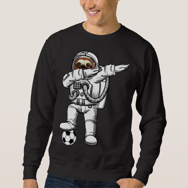 Sweatshirt Cute Astronaut Astronomy Dabbing Sloth  Galaxy Soc (Devant)
